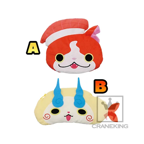 妖怪ウォッチ でっかい顔型ポーチ スシジバ 天コマ Yokai Watch Kompurasan Sushinyan Tempurasan Destockjapan